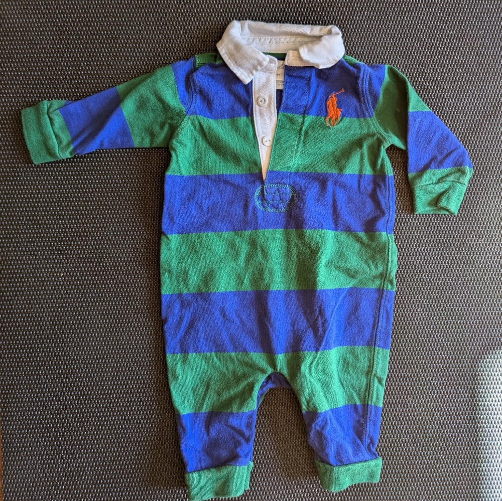 Striped Cotton Jersey Rugby Coverall